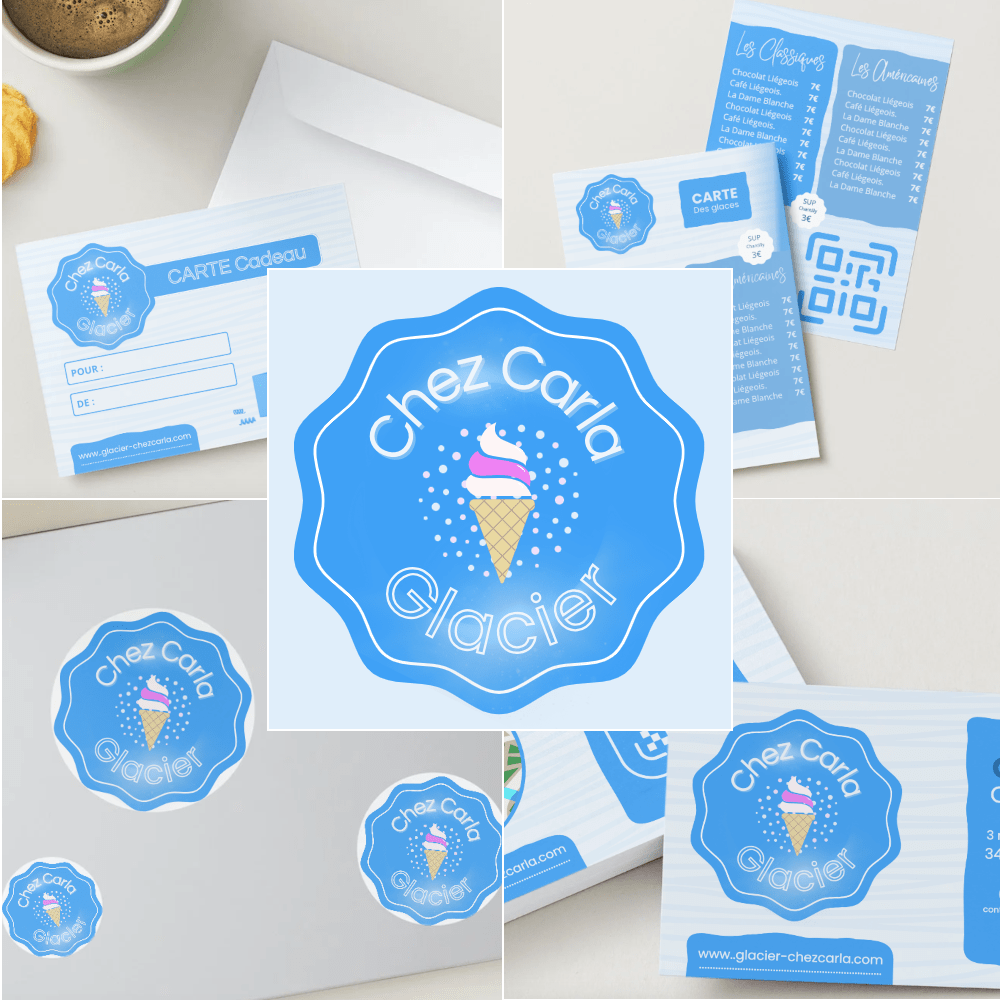 CANVA Glacier Chez Carla Licence classique - 9.90€ / Bleu 5 fichiers CANVA