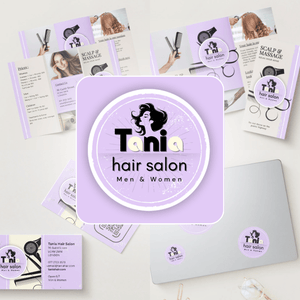 CANVA Tania Hair Salon CLASSIC / Purple 4 modèles CANVA