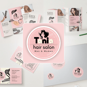 CANVA Tania Hair Salon CLASSIC / Pink 4 modèles CANVA