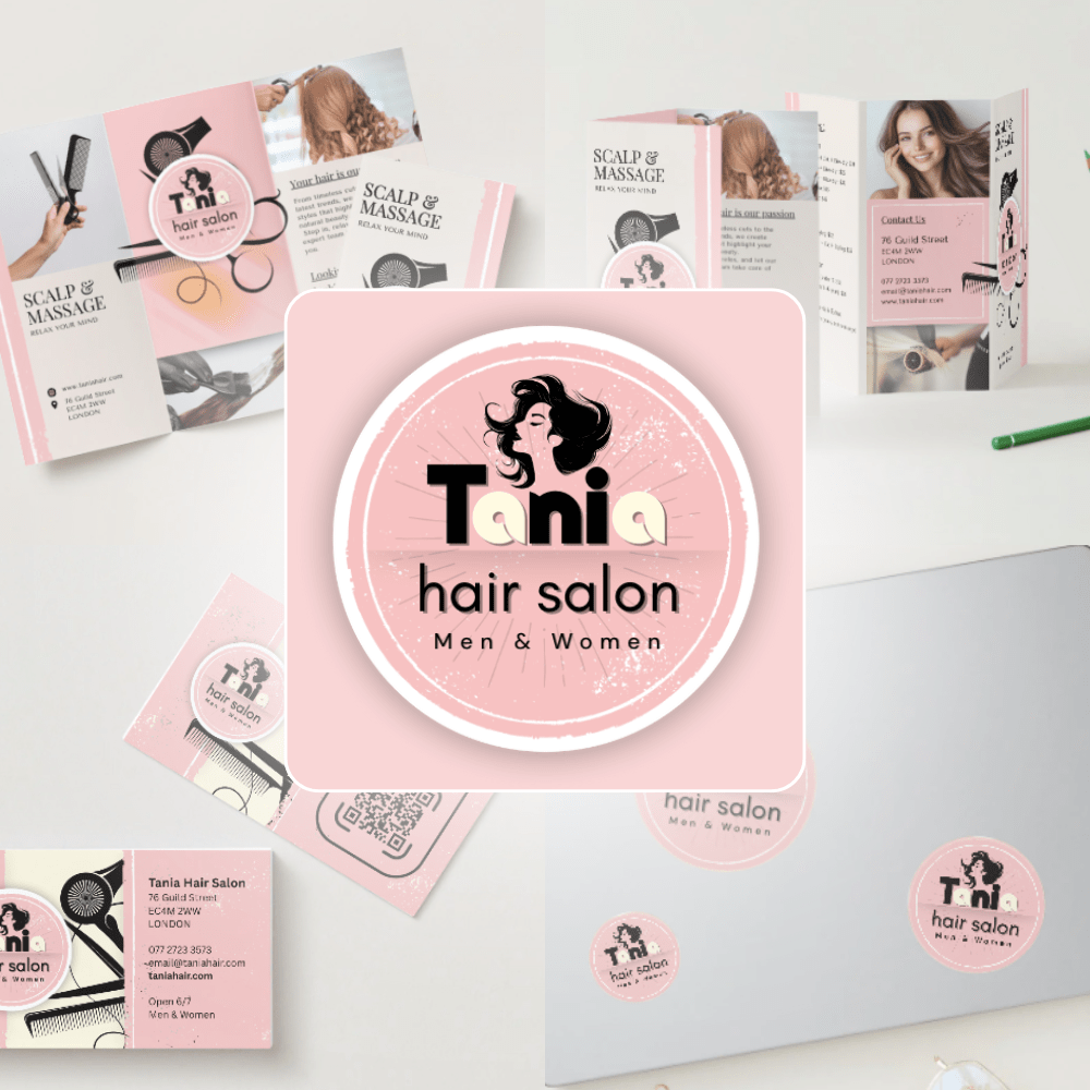 CANVA Tania Hair Salon CLASSIC / Pink 4 modèles CANVA