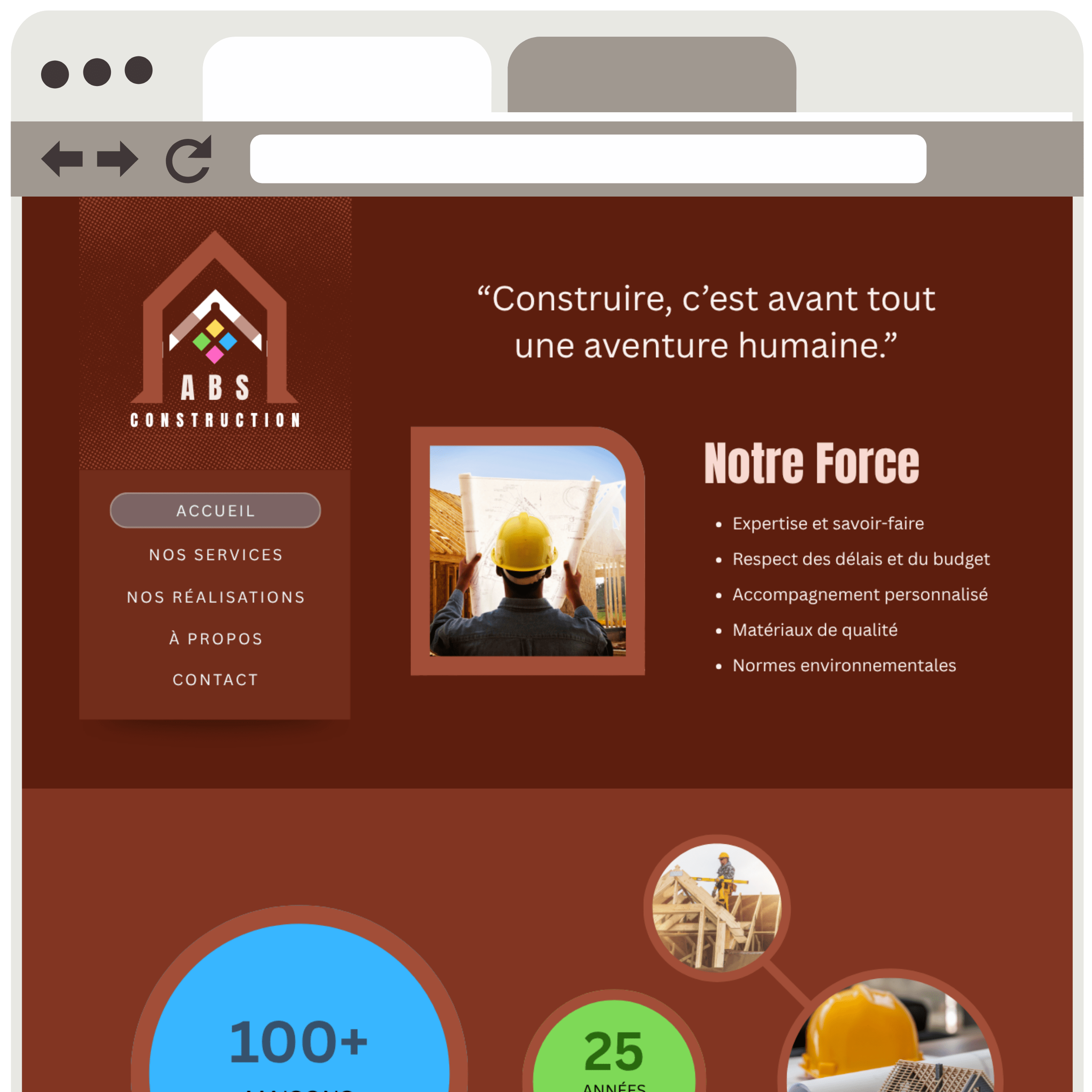 CANVA Site web ABS Construction