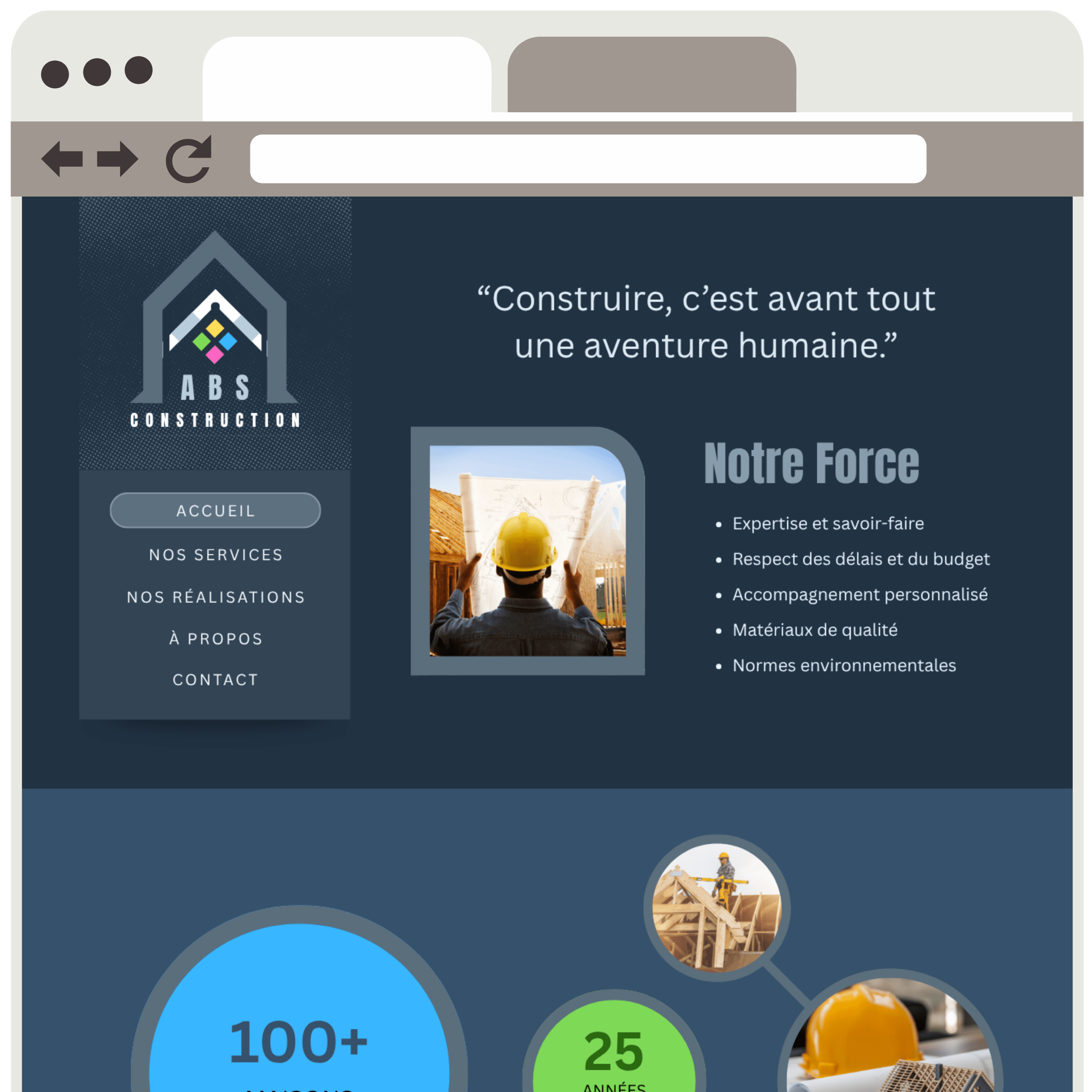 CANVA Site web ABS Construction