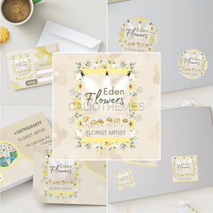 CANVA Eden Flowers Licence classique - 9.90€ / Jaune 5 fichiers CANVA