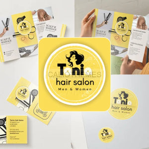 CANVA Tania Hair Salon CLASSIC / Yellow 4 modèles CANVA
