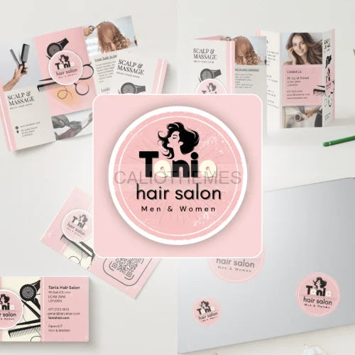 CANVA Tania Hair Salon CLASSIC / Pink 4 modèles CANVA