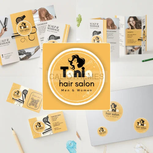 CANVA Tania Hair Salon CLASSIC / Orange 4 modèles CANVA