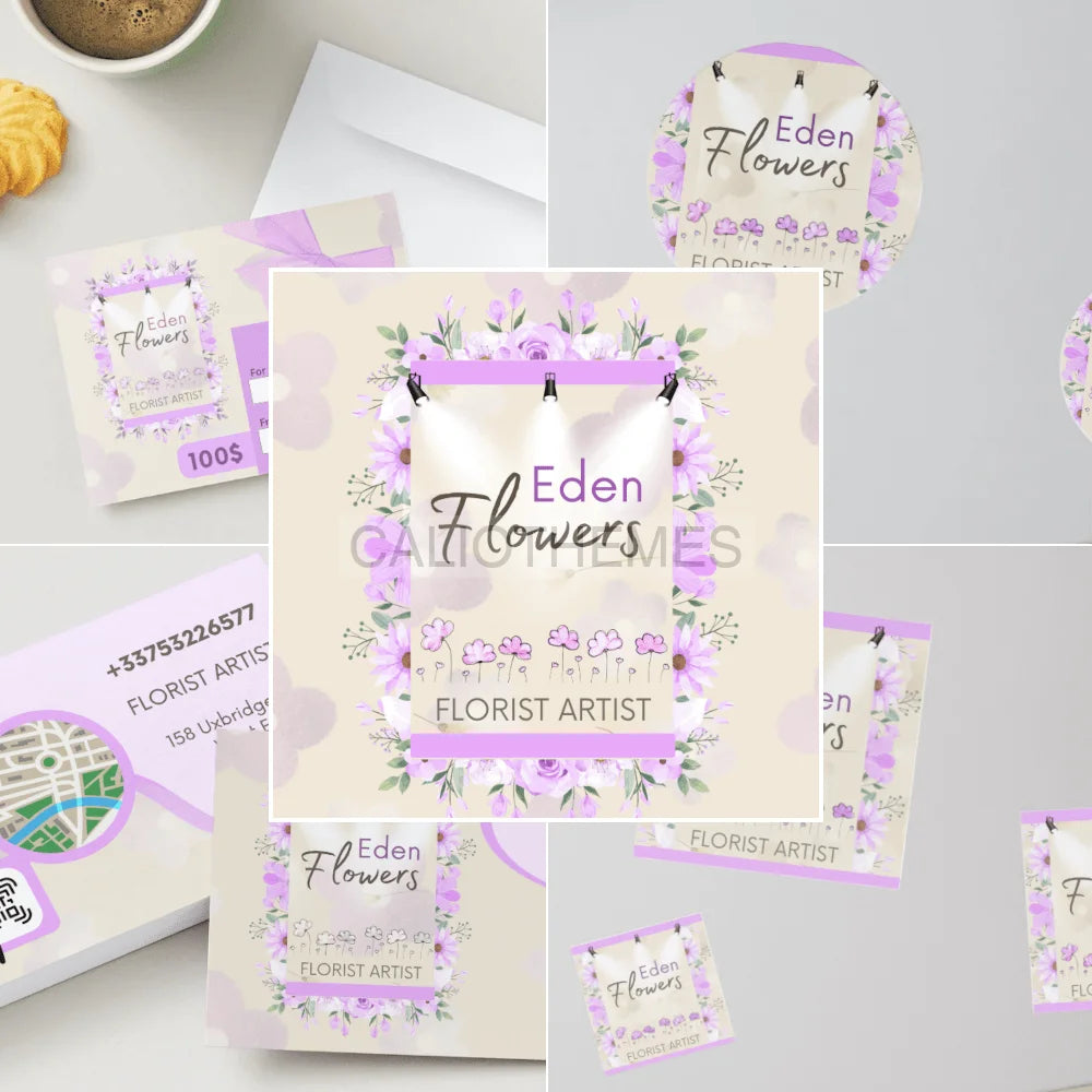 CANVA Eden Flowers Licence classique - 9.90€ / Violet 5 fichiers CANVA